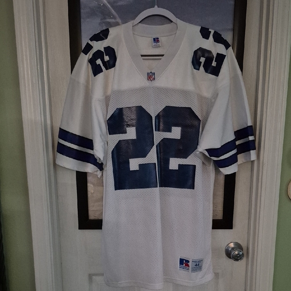 White and Blue Football Jersey - Picture 1 of 2
